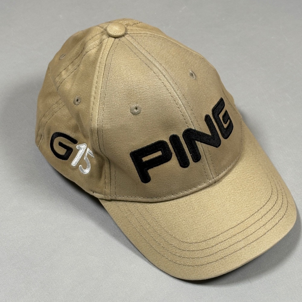 Ping Hat Mens L/XL G15 Tan Golf Structured Fitted Cap